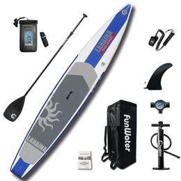 Planche de paddle de course gonflable, planche de surf pour adultes, course de ski nautique, 231225