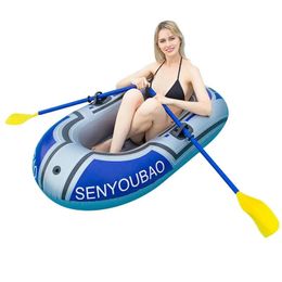 Radeau gonflable PVC épaississer le kayak aviron en canoë Airon avec plusieurs chambres pour les lacs de pêche et 240425