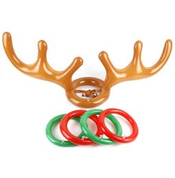 Opblaasbaar rendier Kerstmishoed Antler Ring Toss Holiday Party Game Toys Outdoor Fun Infantil Navidad Decoration Christmas1044040