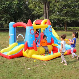 Rocket gonflable Bounce House The Playhouse Company Jumper Bouncr Slide Castle avec Fit Ferrule Ball For Kids Outdoor Backyard Party Play Fun Toddle Sautage