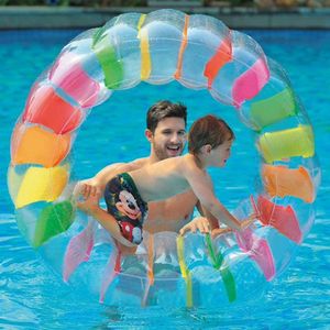 Opblaasbare Roller Float, 65'' Kleurrijk Waterrad, Zwembad Roller Speelgoed voor kinderen en volwassenen buitenshuis, gratis verzending
