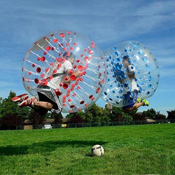 Protección ambiental de seguridad inflable 0,8mm PVC 1,5 m bola de parachoques de aire cuerpo Zorb bola burbuja pelota de fútbol juguetes cinéticos para niños adultos