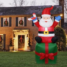 Opblaasbare Santa Claus Christmas Decoratie Buitenshuis Ornamenten Xmas Newyear Party Home Garden Yard 1.8m Santa EU US UK AU Plug