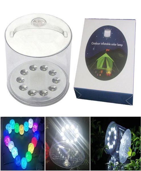 Luces solares inflables Linterna impermeable al aire libre portátil Luces LED de emergencia para acampar Jardín Patio Iluminación transparente Lamps1416925