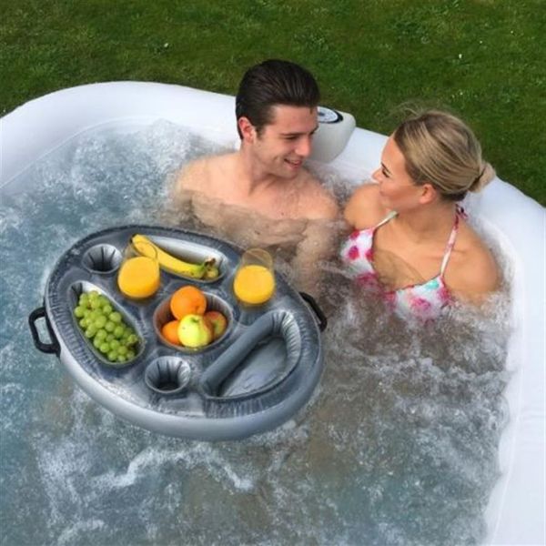 Gonfiabile Spa Bar Tub Spas Floating Drinks and Food Holder Tray Life Range246e