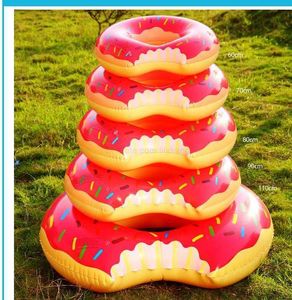 60-120cm jouets gonflables fraise beignet piscine flotteurs gonflable beignet anneau de bain flotteurs gonflables piscine jouets natation flotteur anneau de bain adulte