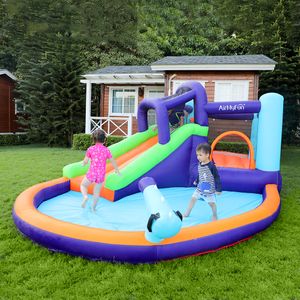 Glissement d'eau gonflable pour la vente Équipement de terrain de jeu pour enfants Game Waters Waters Park Jumping Castle Bounce House avec piscine Bouncy House Charmor Outdoor Play Fun