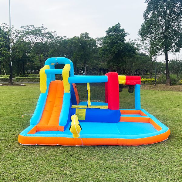 Tobogán acuático inflable para niños, casa de rebote con tobogán, piscina, cañón de agua, soplador para patio trasero, castillo de salto interior al aire libre, casa de juegos, juguetes para niños, regalos