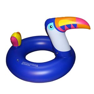 Flotteurs de pic gonflables Siège de natation Anneau de bain flottant Piscine Cygne bleu géant Sports nautiques Toucan Monte Jouet pour enfants Sécurité 28 5xr Z