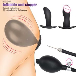 Plug anal gonflé pompe séparée extensible BDSM gros godemichet anal massage de la prostate dilatateur d'anus gode anal jouets sexuels pour femmes hommes L230518