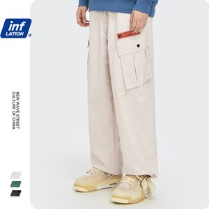 Inflatie mannen hiphop jogger broek met zakken streetwear herfst aankomsten los fit elastische taille 93449W 201112