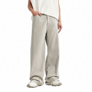 inflation Vintage Mer Wide Leg Jeans Hommes Trendy Street Style Distred Denim Pantalon avec poches Q24d #