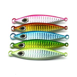 INFOF 10 pièces / lot Métal Jigging Cuillère 20g 30g 40g 60g Impression Laser 3D Pêche Plomb Jig Super Dur Pêche Poisson Plomb Bai315j