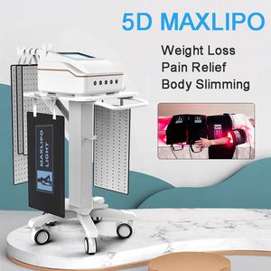 5D Laser Lichaam Afslanken Vet Remover Machine MAXlipo Hele lichaam Pijnbestrijding Huidverzorging Schoonheid Instrument Zichtbaar 650nm Onzichtbare 940nm Laser Pads