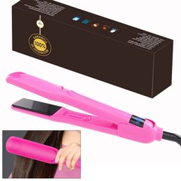 Hair infrarouge lisseur de rose unique Fer plat professionnel avec affichage LED Chauffage instantané Courling Iron 240407