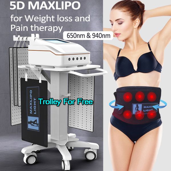 Prix d'usine 5d Diode maxlipo Lipolaser graisse dissoudre la machine anti-cellulite dispositif minceur infrarouge LED Light Relief Spa Beauty Instrument