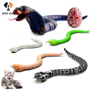 Jouet de serpent télécommandé infrarouge pour chat avec oeuf serpent à sonnette interactif serpent chat Teaser jouer jouet enfants drôle nouveauté cadeau 240229