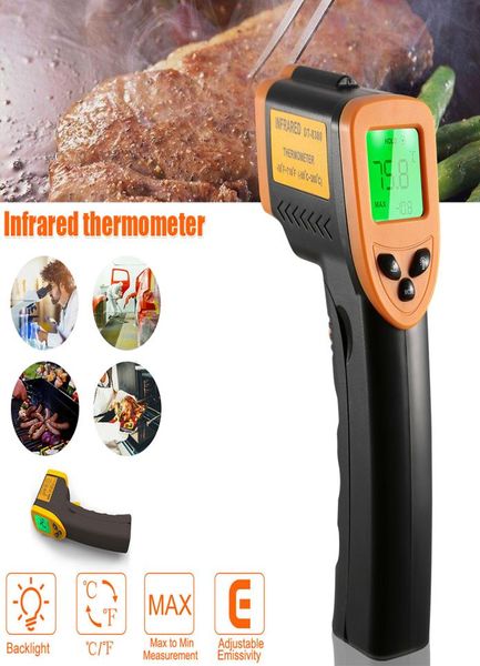 Thermomètre infrarouge Maison domestique 50C360C 58F680F Pistolet de température Thermomètres infrarouges sans contact Testeur de température Meter9686393