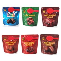 Sac d'emballage de brownies infusés 600 mg gâteau vide moelleux funfetti fudge collation au chocolat bouchées velours rouge Jbvra