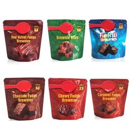sacchetti per imballaggio brownies infusi torta da 600 mg snack gommosi vuoti al cioccolato morsi velluto rosso Gwxug Drdko