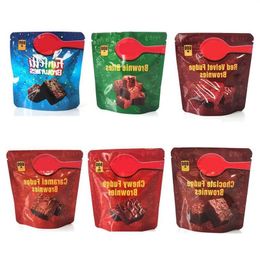 doordrenkte Brownies-verpakkingszakken 600 mg cake leeg taai funfetti fudge chocolade snackbites rood fluwelen zakje Uwkfw