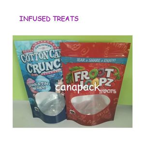 GEÏNFUSEERDE TREATS 500 mg verpakkingszakken Karameltraktaties Fruitige Pebblez medicatd snoepgummies Lucky charmz eetwaren zak flessen, fles,