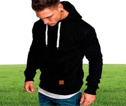 Ing Men039s Sweetons en molleton Couleur solide Sweatshirts Sweats Casual Hooded Pullovers Streetwear Men Vêtements à grande taille 5xl5451643