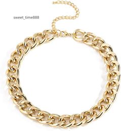 Ingemark Cuba Coarse Neckchain Unisexe Style Punk Épais Large Collier Bijoux Aluminium