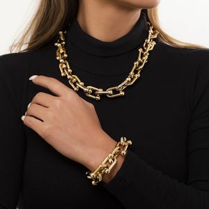 Ingemark Goth U Shape Chunky cadena gruesa gargantilla collares para mujeres hombres Steampunk resina acrílica moda fiesta Boho joyería Collar