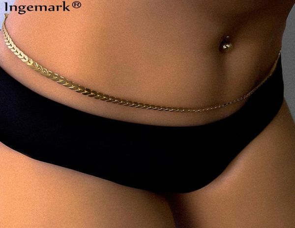 Ingemark Indian Sexy Chain Belly Body Body Bijoux Summer Beach Accessory Fashion Belt Chains Women Colliers Waistband P081244268