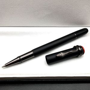 Serie de herencias Bolígrafo Rollerball negro mate Bolígrafo exquisito diseño de clip de serpiente útiles escolares de oficina Escritura Plumas estilográficas de tinta suave Alta calidad