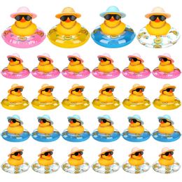 Ini Rubber Duck Summer Beach Fun Rubber Rubber Duck Bathtub douche canard baby shower baby piscine toys (24 pièces) S516