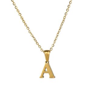 Eerste A-Z 26 letters ketting roestvrijstalen las alfabet sleutelbeen ketting choker voor vrouwen hanglangkraag sieraden