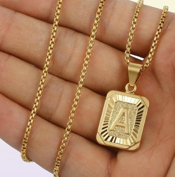 Lettre initiale Nom du pendentif Collige jaune or J K Collier pour femmes hommes bt ami bijoux cadeaux Drop5909067