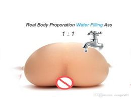 Injection d'eau tiède remplissage de silicone gonflable Plate réaliste Température corporelle Mâle masturbacteur Big Ass Sex Toy pour hommes4838879