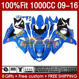 Injection Blue Stock Fairings for Suzuki GSXR 1000 CC K9 GSXR1000 2009 2011 2012 2013 2013 2014 2015 2016 151No.111 K 9 1000cc Gsxr-1000 09 10 11 12 13 14 15 16 Feminage OEM