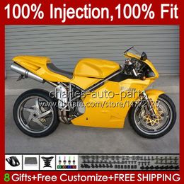 Corps d'injection pour DUCATI 748S 853S 916S 996S 998S 94-02 42No.22 748 853 916 996 998 S R 94 95 96 97 98 748R 853R, Stock jaune 916R 996R 998R 1999 2000 200 1 carénage OEM 2002