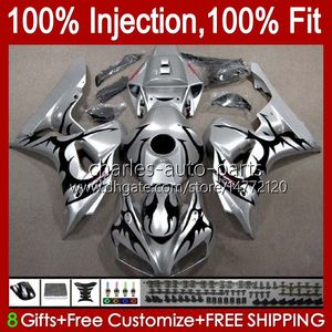 100% fit injectievorm voor HONDA BODY CBR 1000 RR CC 1000RR 1000CC 06-07 Carrosserie 59NO.8 CBR1000 RR CBR1000RR 06 07 CBR1000-RR 2006 2007 OEM Fairing Kit Silvery Black