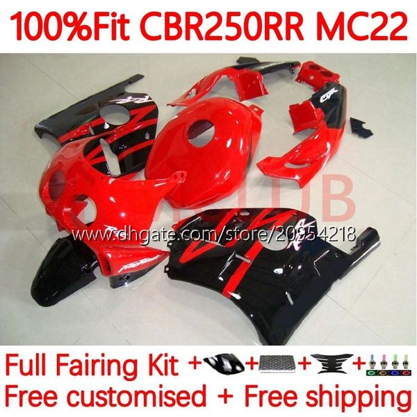 Cuerpo de inyección para HONDA CBR 250RR 250 RR CC CBR250RR 90 91 92 93 94 95 96 97 98 99 128No.16 250CC MC22 CBR250 RR 1990 1991 1992 1995 1996 1997 1998 1999 Carenado rojo de fábrica