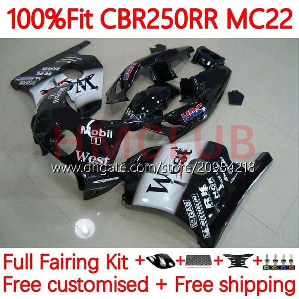 Cuerpo de inyección para HONDA CBR 250RR 250 RR CC CBR250RR 90 91 92 93 94 95 96 97 98 99 128No.15 250CC MC22 CBR250 RR 1990 1991 1992 1995 1996 1997 1998 1999 Carenado oeste negro