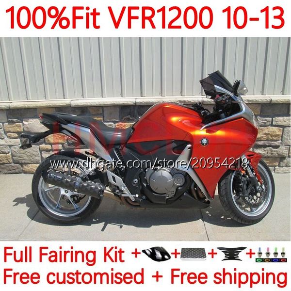 Cuerpo de inyección para HONDA VFR1200F Crosstourer VFR 1200 RR CC F 10-13 15No.19 VFR1200X VFR-1200 VFR1200 10 11 12 13 VFR1200RR 2010 2011 2012 2013 OEM Carenado naranja caramelo