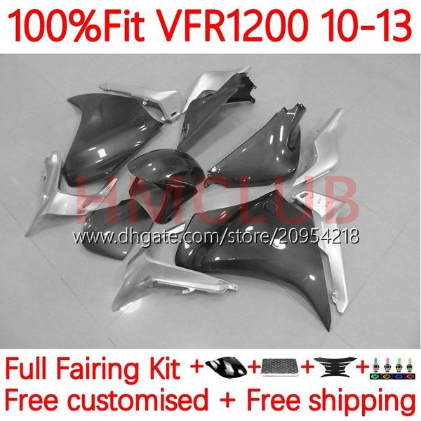 Cuerpo de inyección para HONDA VFR1200F Crosstourer VFR 1200 RR CC F 10-13 15No.9 VFR1200X VFR-1200 VFR1200 10 11 12 13 VFR1200RR 2010 2011 2012 2013 OEM Carenado Gris brillante