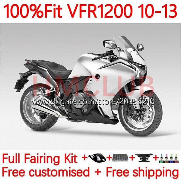 Cuerpo de inyección para HONDA VFR1200F Crosstourer VFR 1200 RR CC F 10-13 15No.68 VFR1200X VFR-1200 VFR1200 10 11 12 13 VFR1200RR 2010 2011 2012 2013 OEM Carenado negro plata