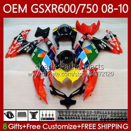 Cuerpo de inyección para SUZUKI GSX-R750 GSXR 600 750 CC K8 GSXR-600 600CC 750CC JOMO Red 08-10 88No.69 GSXR750 08 09 10 GSXR-750 GSXR600 GSX-R600 2008 2009 2010 Carenados OEM