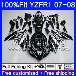 Injectielichaam voor Yamaha YZF R 1 YZF 1000 YZFR1 07 08 227HM.22 YZF R1 07 08 stock Black Frame YZF1000 YZF-1000 YZF-R1 2007 2008 Fairing Kit