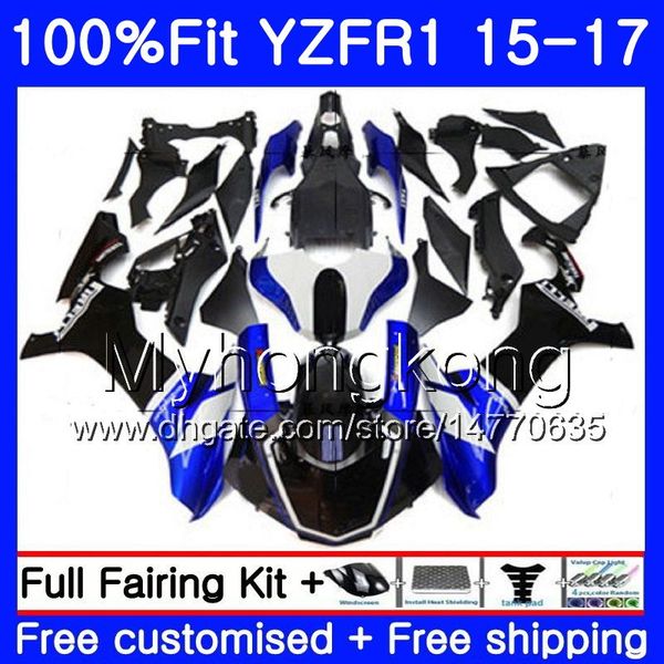 Corps d'injection pour YAMAHA YZF R1 1000 YZF-R1 15 16 17 243HM.10 YZF-1000 YZF R 1 YZF1000 usine bleu chaud YZFR1 2015 2016 2017 Kit de carénages