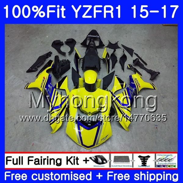 Corpo iniezione per YAMAHA YZF R1 1000 YZF-R1 15 16 17 243HM.5 YZF-1000 YZF R 1 YZF1000 YZFR1 2015 2016 2017 Carene Giallo nero top kit