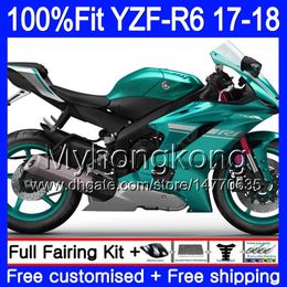 Injectielichaam voor Yamaha YZF600 YZF R6 YZFR6 2017 2018 248HM.16 YZF 600 YZF R 6 YZF-600 Gloss Cyan Hot YZF-R6 17 18 Backings Kit + 7Gifts