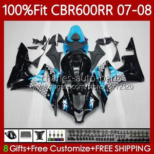 OEM-lichaam voor HONDA CBR 600RR CBR600 RR F 5 2007-2008 Carrosserie 70 NO.5 CBR 600 RR CC F5 600F5 600CC 2007 2008 CBR600F5 CBR600RR 07 08 Injectie Mold Fairing Graffiti Blauw