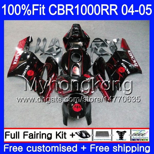 Cuerpo de inyección + tanque para HONDA CBR 1000RR CBR1000 RR 04-05 275HM.5 CBR1000RR 04 05 BACARDI murciélagos CBR 1000 RR 2004 2005 Kit de carenados OEM